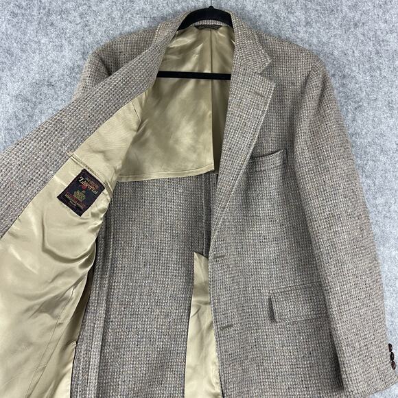 Vintage Culwell & Son Wool Tweed Blazer Sport Coat Mens 42R Beige 2 Button 80s - Picture 5 of 16